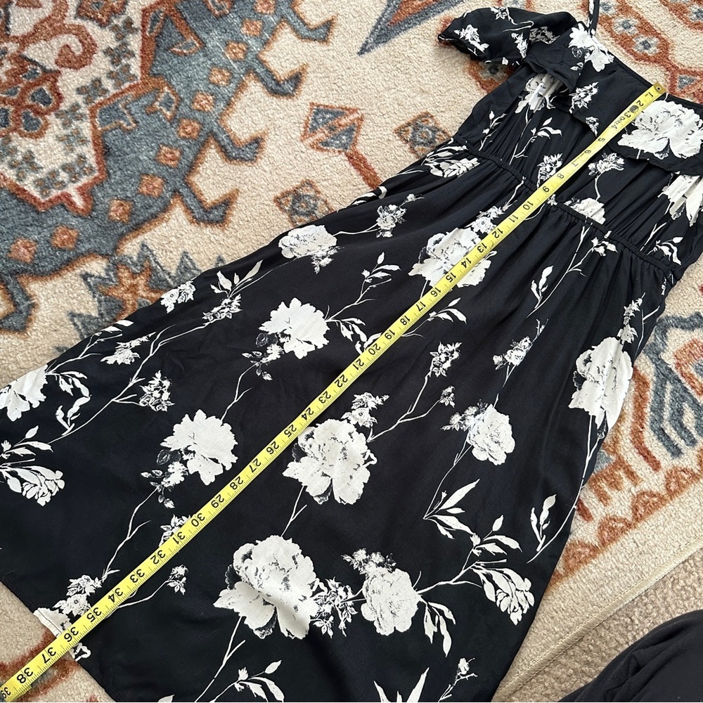 Lucky Brand VTG Live in Love Floral Black and White Dress 90’s Cottagecore Small - Picture 7 of 7